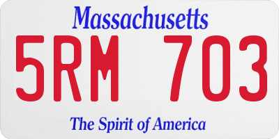 MA license plate 5RM703