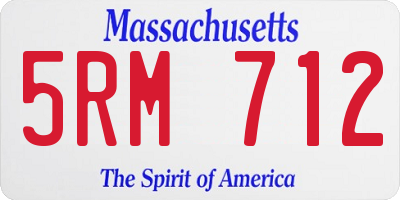 MA license plate 5RM712