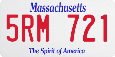 MA license plate 5RM721