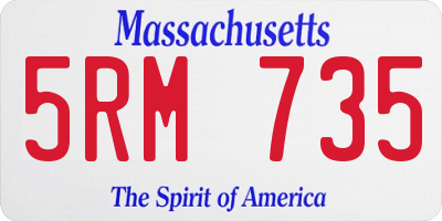 MA license plate 5RM735