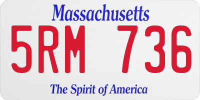 MA license plate 5RM736