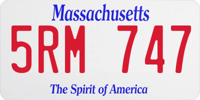 MA license plate 5RM747