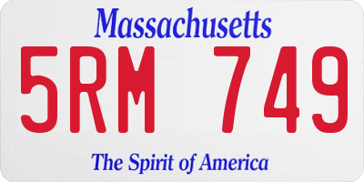 MA license plate 5RM749
