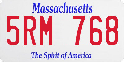 MA license plate 5RM768