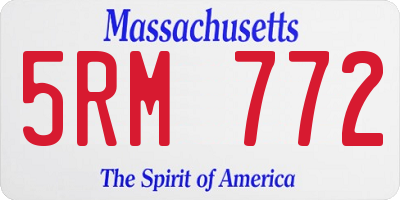MA license plate 5RM772
