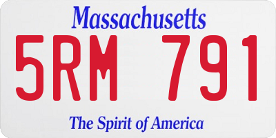 MA license plate 5RM791