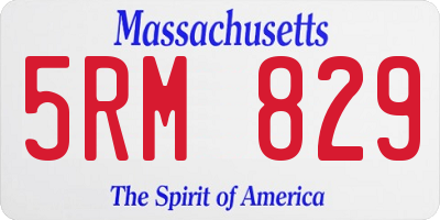 MA license plate 5RM829