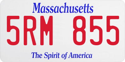 MA license plate 5RM855
