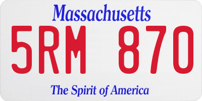 MA license plate 5RM870