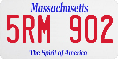 MA license plate 5RM902