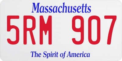 MA license plate 5RM907