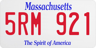 MA license plate 5RM921