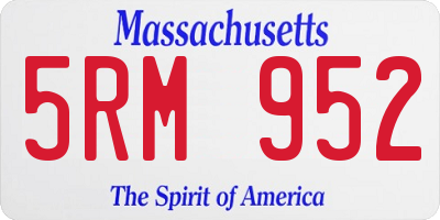 MA license plate 5RM952