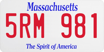 MA license plate 5RM981
