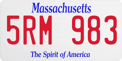 MA license plate 5RM983