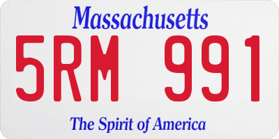MA license plate 5RM991