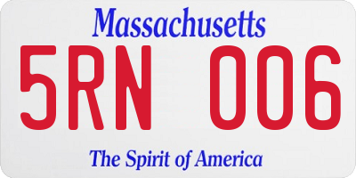 MA license plate 5RN006