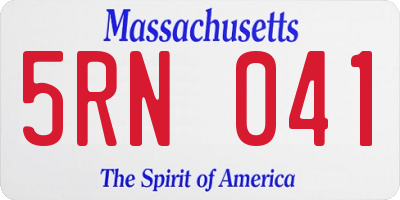 MA license plate 5RN041
