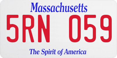 MA license plate 5RN059