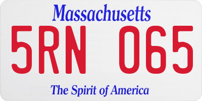MA license plate 5RN065
