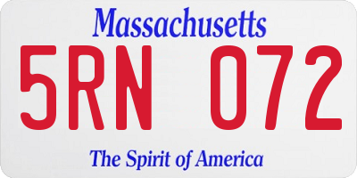 MA license plate 5RN072