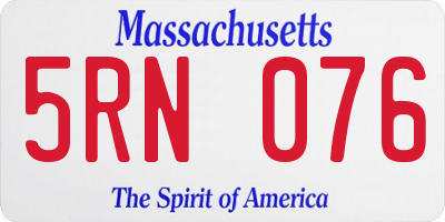 MA license plate 5RN076