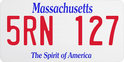 MA license plate 5RN127