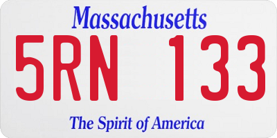 MA license plate 5RN133