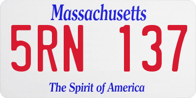 MA license plate 5RN137