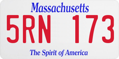 MA license plate 5RN173