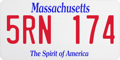 MA license plate 5RN174