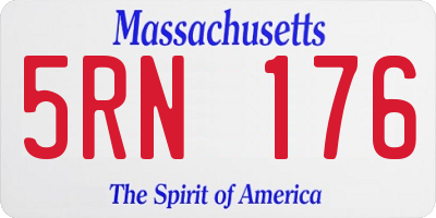MA license plate 5RN176