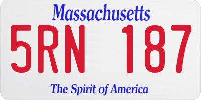 MA license plate 5RN187