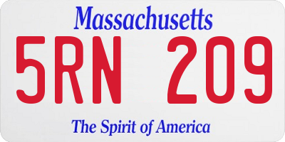 MA license plate 5RN209