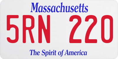 MA license plate 5RN220