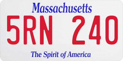 MA license plate 5RN240