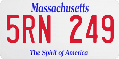 MA license plate 5RN249