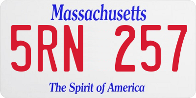 MA license plate 5RN257