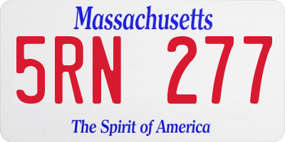 MA license plate 5RN277