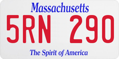 MA license plate 5RN290