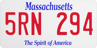 MA license plate 5RN294