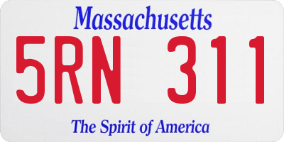 MA license plate 5RN311