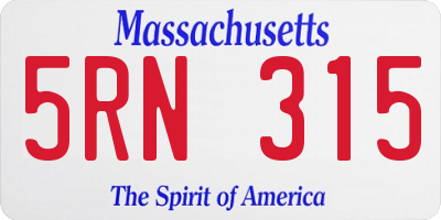 MA license plate 5RN315