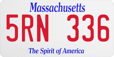 MA license plate 5RN336