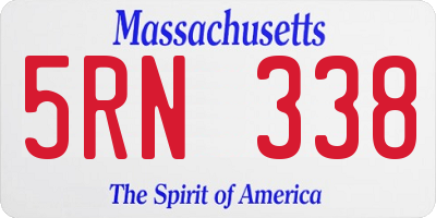 MA license plate 5RN338