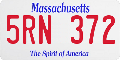 MA license plate 5RN372
