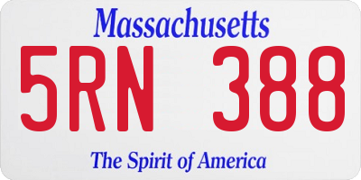 MA license plate 5RN388