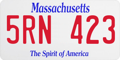 MA license plate 5RN423