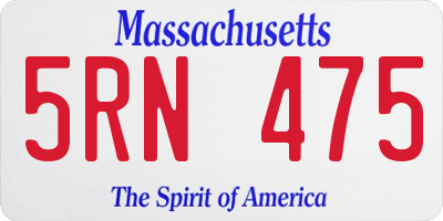 MA license plate 5RN475