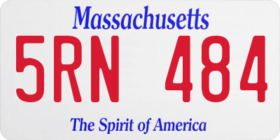MA license plate 5RN484